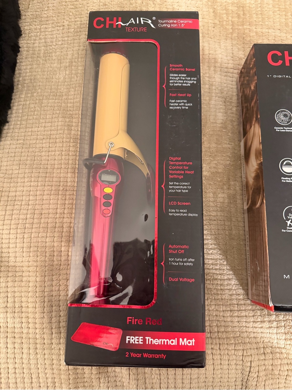 Chi-FIRE RED 1.5" Tourmaline Ceramic Curling Iron - Professional Styling